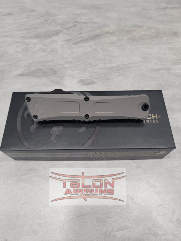 Microtech Knife Combat Troodon Gen III OTF Automatic Knife Natural Gray 4" Interceptor Black 1217-1NCS - Image 2