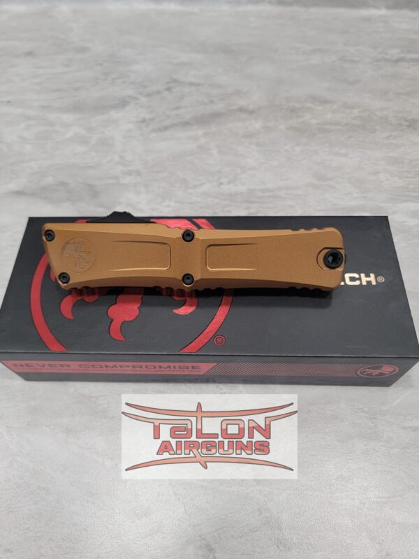 Microtech Knife Combat Troodon Gen III OTF Knife Tan Aluminum (4" Black) 1142-1TA - Image 3