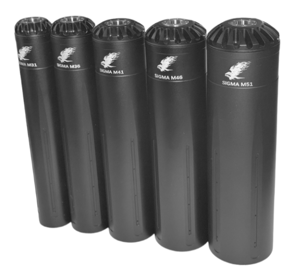 Eagle Vision SIGMA-M46 Airgun Sound Moderator / Suppressor Interchangeable Caliber L185mm D46mm - Image 4