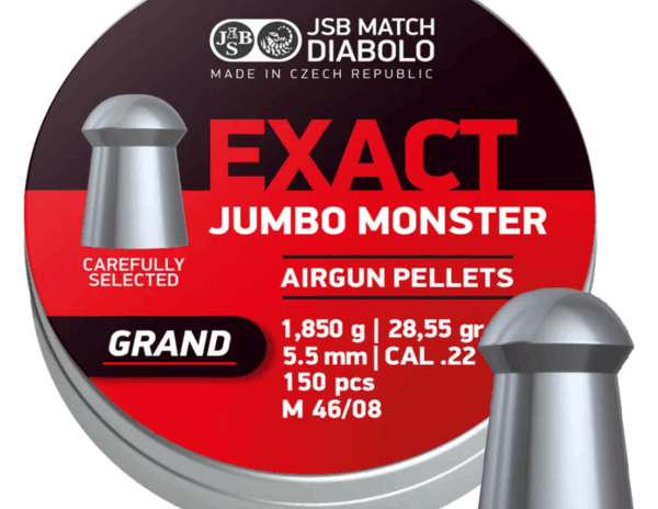JSB Exact Jumbo Monster Grand .22 Cal, 28.55 Grains, Domed, 150ct