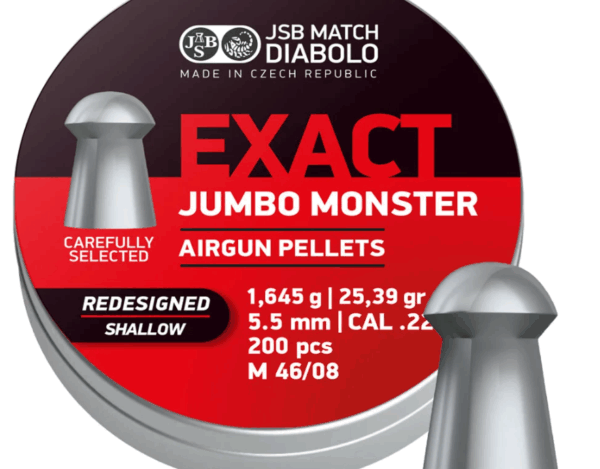 JSB Redesigned Exact Jumbo Monster Deep Skirt .22 Cal, 25.39Grains, Domed, 200ct - 350ct - Image 4
