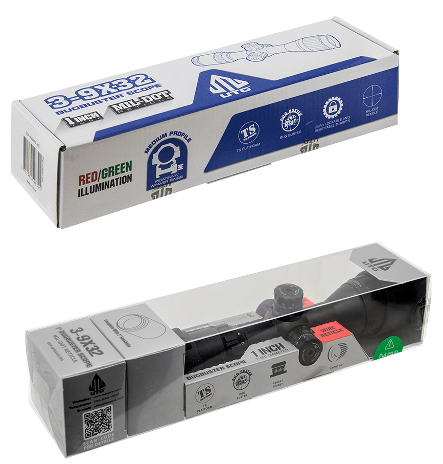 UTG® BUG BUSTER® 3-9X32 1" Scope, AO, RGB, Mil-dot, QD Rings - Image 4