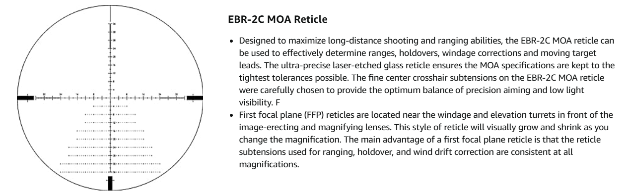 Vortex Optics Diamondback® Tactical 6-24x50 FFP EBR-2C Reticle | 30mm Tube - Image 3