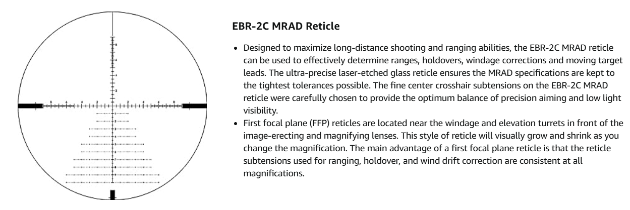 Vortex Optics Diamondback® Tactical 6-24x50 FFP EBR-2C Reticle | 30mm Tube - Image 2